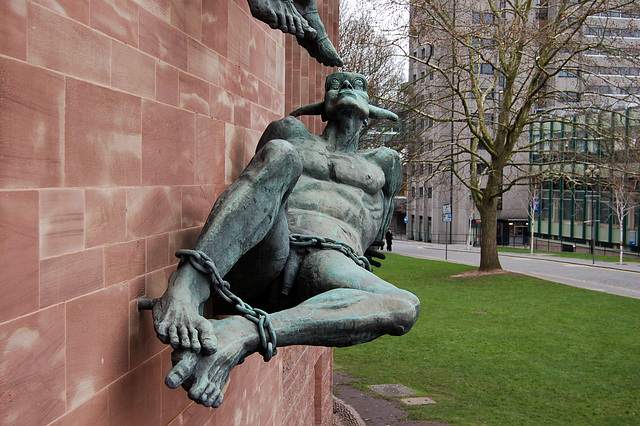 St Michael's Victory over the Devil by Jacob Epstein, Coventry Cathedral