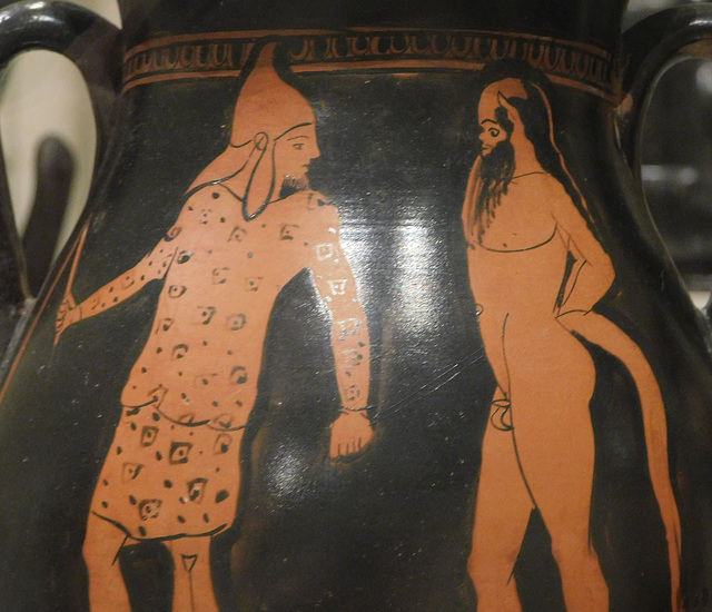 Detail of a Terracotta Pelike Attributed to the Pan Painter in the Metropolitan Museum of Art, October 2023