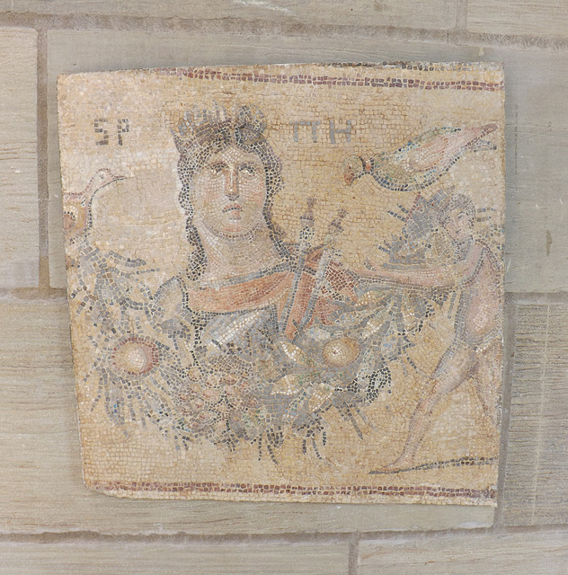 Mosaic Fragment with a Bust of Euterpe from Gerasa in the Yale University Art Gallery, October 2013
