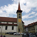 Notre-Dame (Freiburg) Kirchturm mit Sonnenuhr