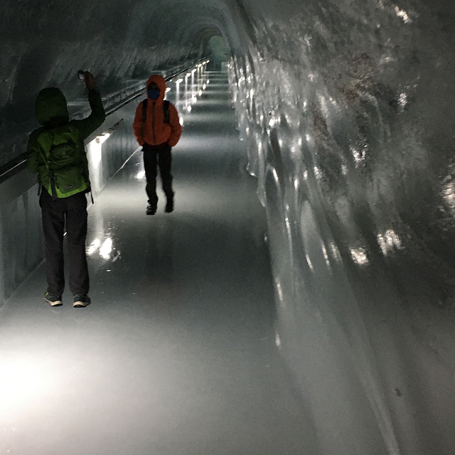 Ice tunnel. Two brothers.