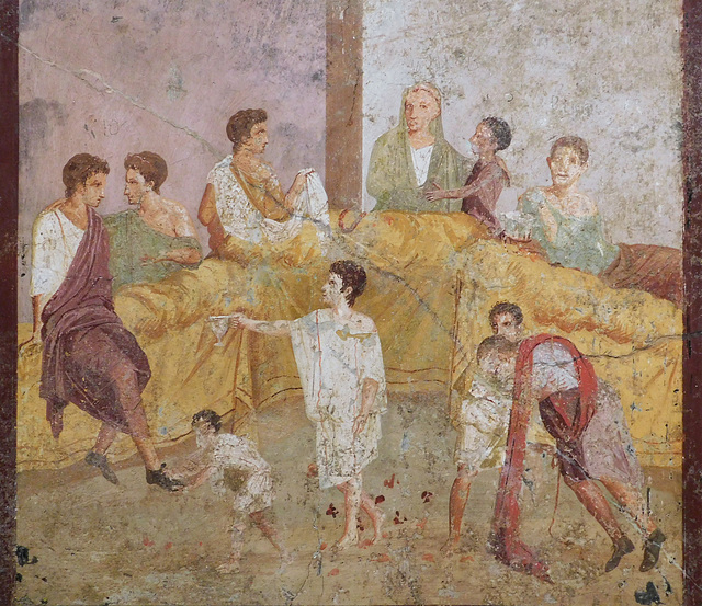 Detail of the Fresco of the Banquet Scene from the House of the Triclinium, ISAW May 2022