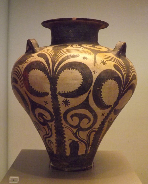 Mycenaean Palace Style Amphora in the National Archaeological Museum in Athens, June 2014