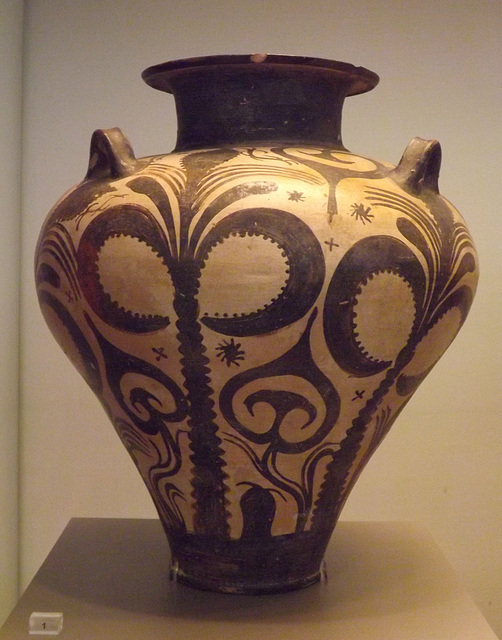 Mycenaean Palace Style Amphora in the National Archaeological Museum in Athens, June 2014