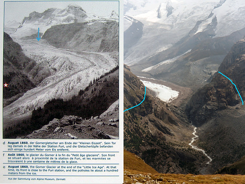 Rückgang der Gornergratgletscher (1860-2005)