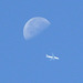 Moon and airplane