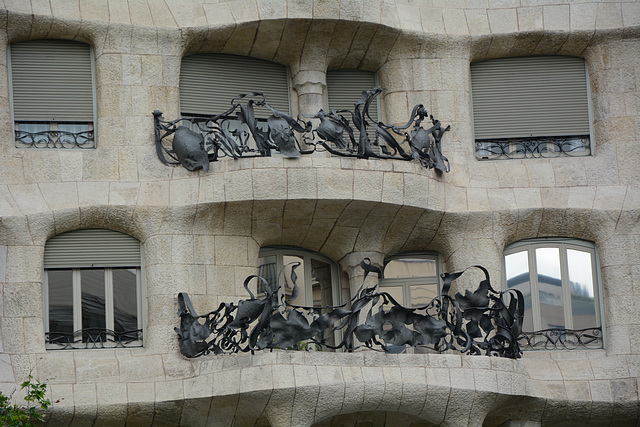 Barcelona, Windows and Balconies of Casa Mila