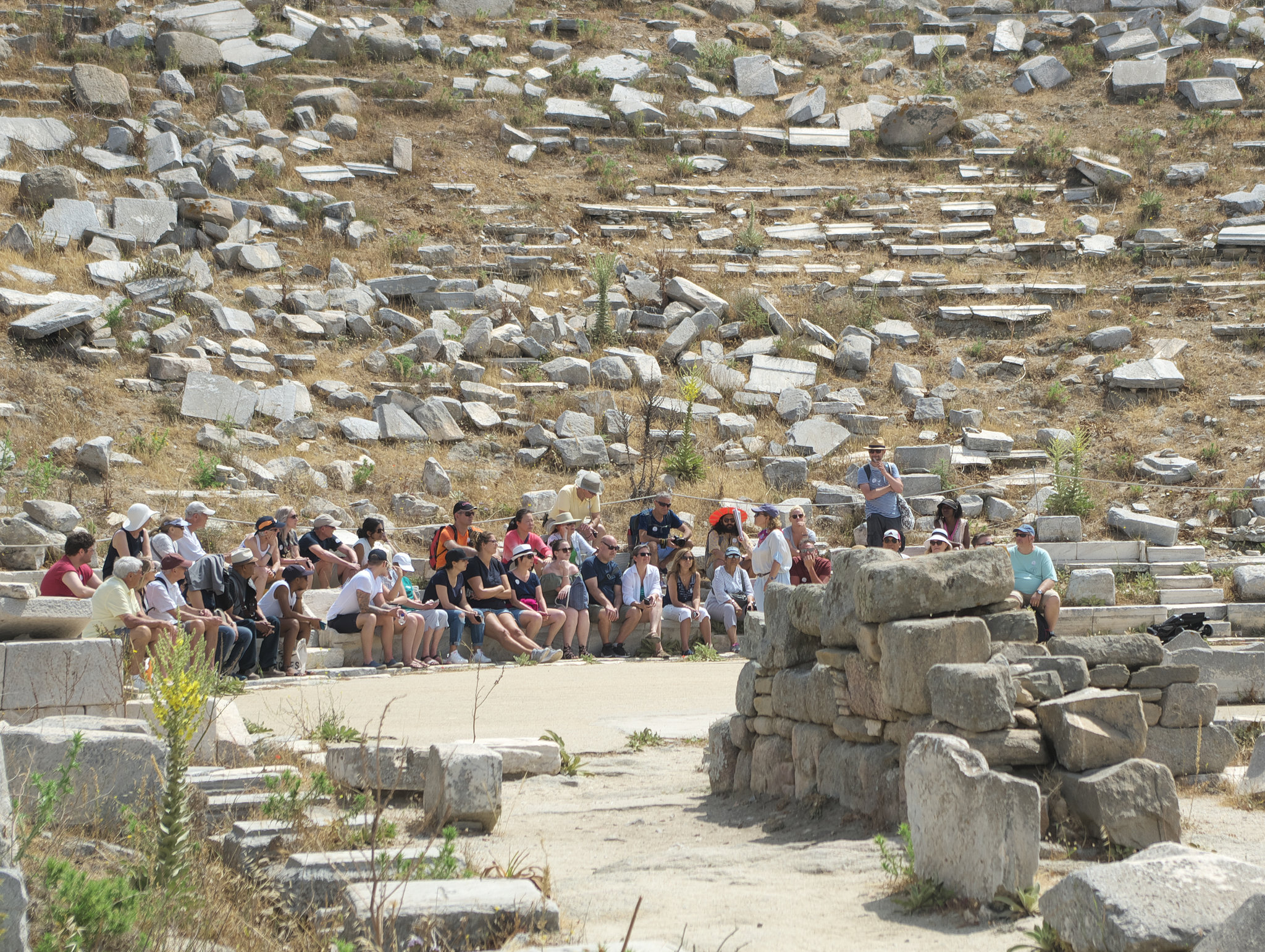 Lecture in the amphitheatre at Delos