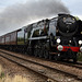 Bulleid Merchant Navy class 4-6-2 35018 BRITISH INDIA LINE with 1Z23 17.15 Scarborough - Carnforth The Scarborough Spa Express at East Heslerton crossing 9th August 2018(steam hauled Scarborough - York)