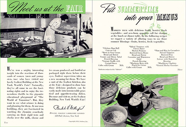 The Sealtest Food Advisor (2), Summer 1939