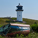 Boots-Wrack und der Leuchtturm "Dicke Berta" - Cuxhaven-Altenbruch (4 x PiP)