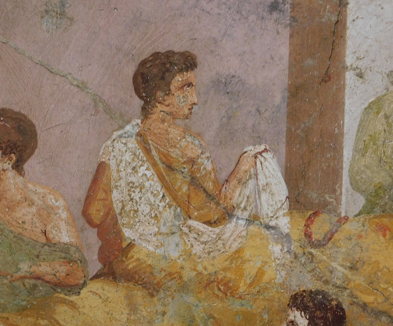 Detail of the Fresco of the Banquet Scene from the House of the Triclinium, ISAW May 2022