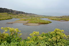 Iceland, Thingvellir National Park, Thingvallavatn Lake and  the Crest of the Mid-Atlantic Ridge on the Left
