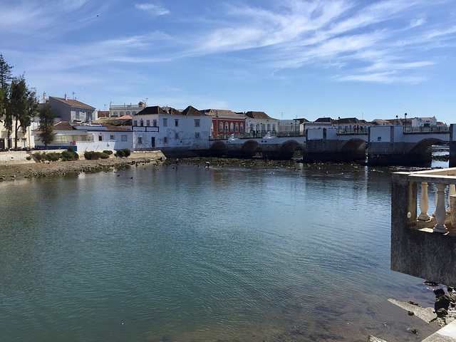 Rio Gilão looking towards Ponte Romana from the Bus Station in Tavira (2015)