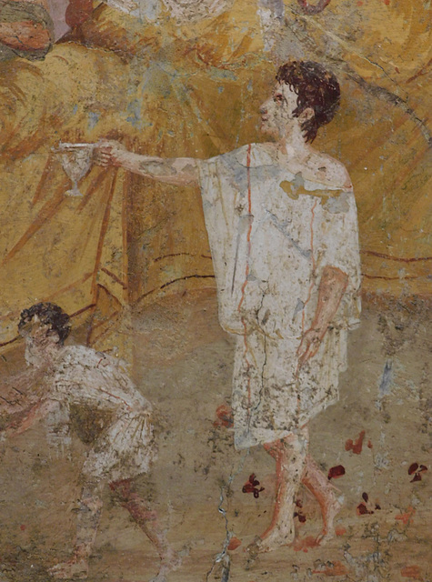 Detail of the Fresco of the Banquet Scene from the House of the Triclinium, ISAW May 2022