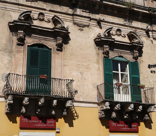 Balconies with funny faces