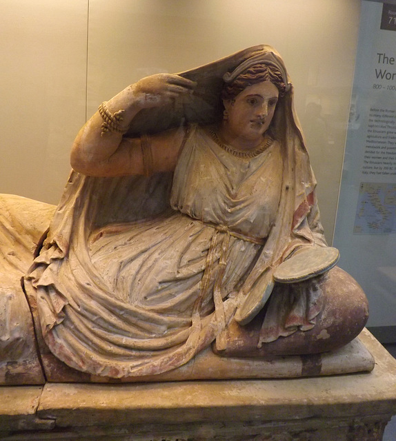 Detail of the Sarcophagus of Seianti Hanunia Tlesnana in the British Museum, May 2014