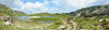 Bulgaria, Approaching the Trefoil Lake (2216m) from the Twin Lake (2243m)