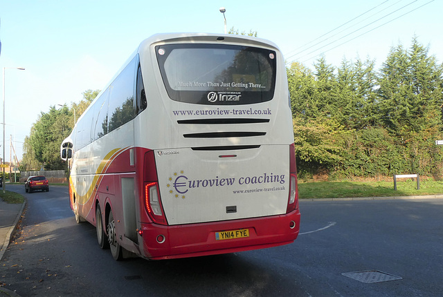 Euroview Coaching (Coach Services of Thetford) YN14 FYE in Mildenhall - 28 Oct 2019 (P1040889)