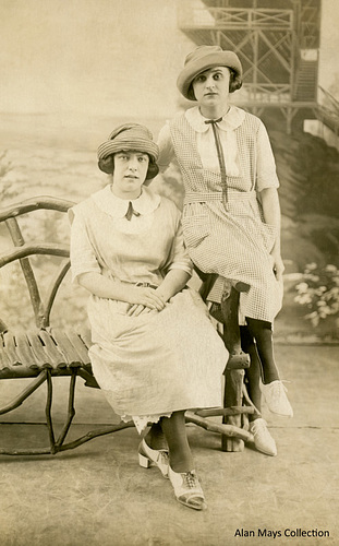 Two Girls with High Rock Backdrop, Pen Mar, Maryland