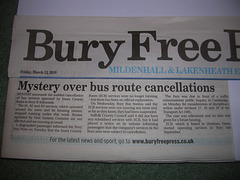 DSCN3875 Newspaper item telling that 'Essex County Buses' had ceased operating - March 2010