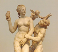 Detail of the Group of Aphrodite Pan and Eros from Delos in the National Archaeological Museum in Athens, May 2014