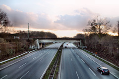 Blick auf die Autobahn A52 (Gelsenkirchen-Scholven) / 24.12.2022