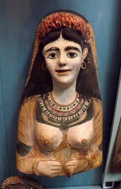 Painted Plaster Cartonnage Mask of a Woman in the British Museum, May 2014
