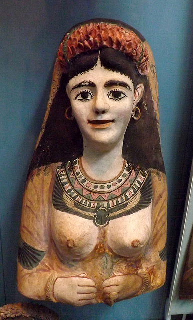 Painted Plaster Cartonnage Mask of a Woman in the British Museum, May 2014