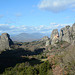 Greece, Meteora Landscape with the Monastery of Saint Nicholas Anapafsas