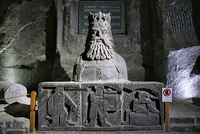 Wieliczka King Kazimir in salt near Krakow, Poland.