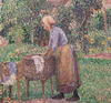 Detail of A Washerwoman at Eragny by Pissarro in the Metropolitan Museum of Art, May 2011