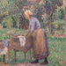 Detail of A Washerwoman at Eragny by Pissarro in the Metropolitan Museum of Art, May 2011