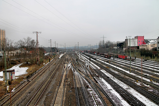 Blick auf die Gleisanlage des Bahnhof Hagen-Vorhalle / 3.03.2018