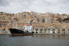 Ship Moored On The Grand Harbour