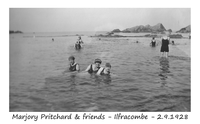 Marjory Pritchard & friends bathing at Ilfracombe - 2.9.1928