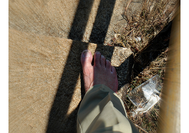 Hot granite steps ~ cooling the feet