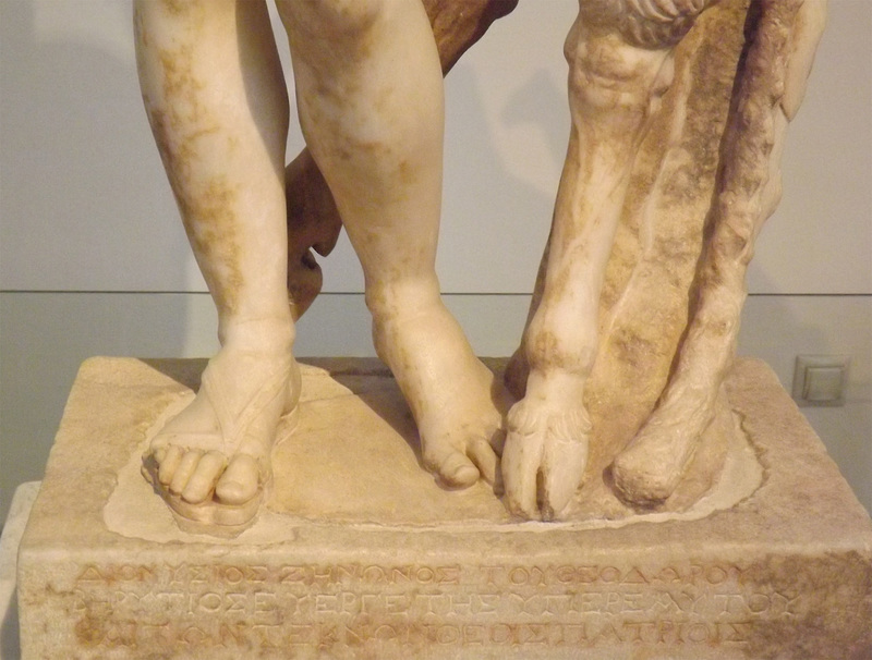 Detail of the Group of Aphrodite Pan and Eros from Delos in the National Archaeological Museum in Athens, May 2014