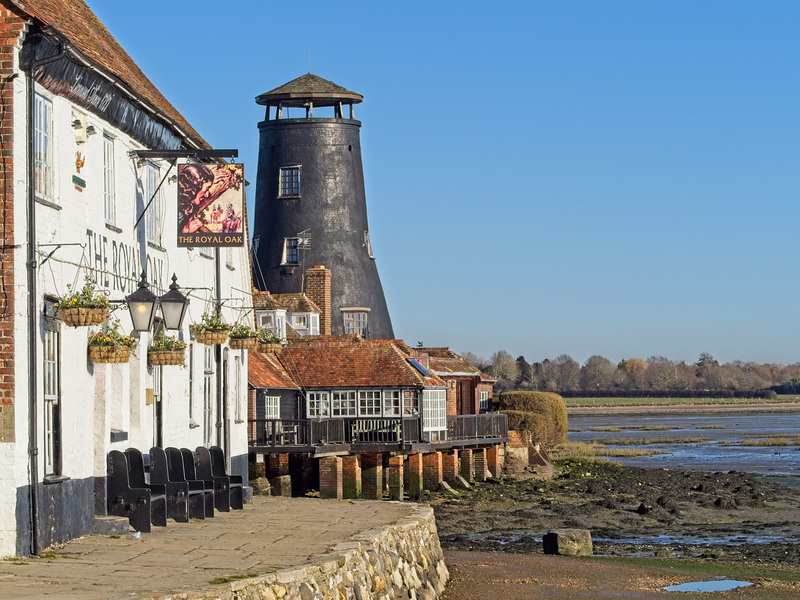 The Royal Oak and The Old Mill At Low Tide