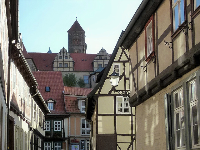 Blick Richtung Schloss und Stiftskirche