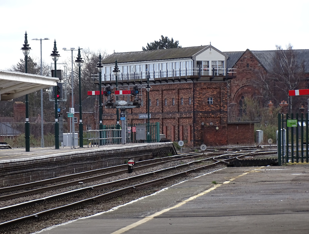 The signal box from Shrewsbury station