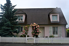 White Fence, pink house, pink flowers!!  HFF!