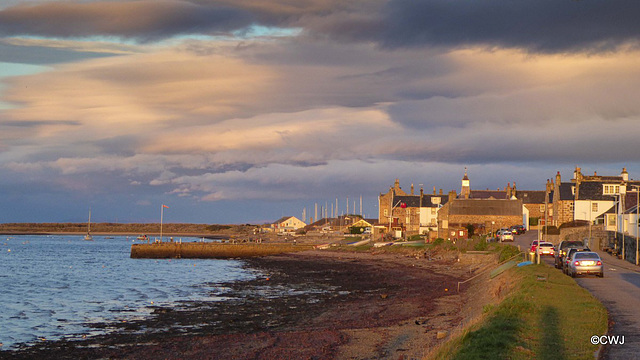 Findhorn village in dawn light