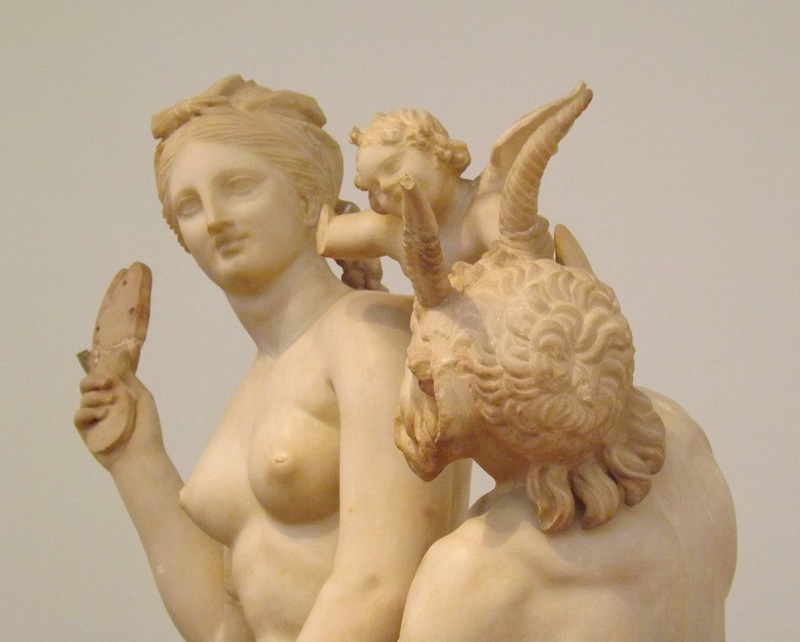 Detail of the Group of Aphrodite Pan and Eros from Delos in the National Archaeological Museum in Athens, May 2014