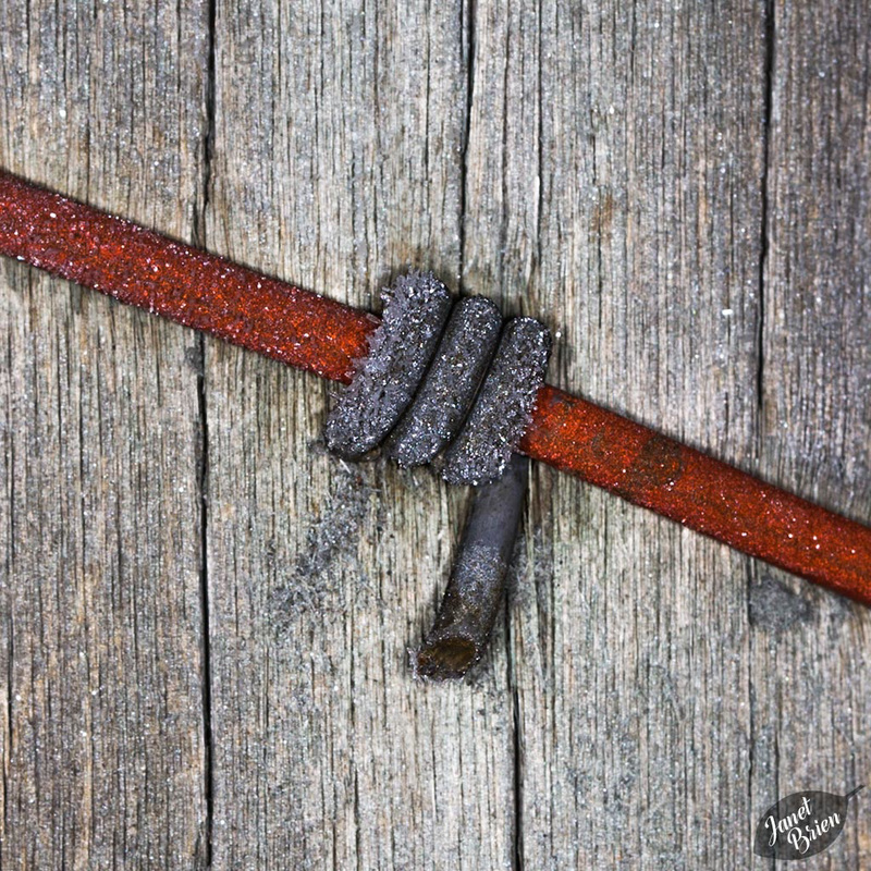 Pictures for Pam, Day 105: HFF: Frosty Fencing Wrapped Around Post