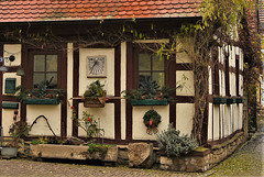 Decorated Walls with a sundial.