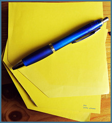 Yellow Paper - Blue Pen