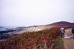 Herm Island looking north towards the hill Le Petit Monceau  (Scan from 1996)