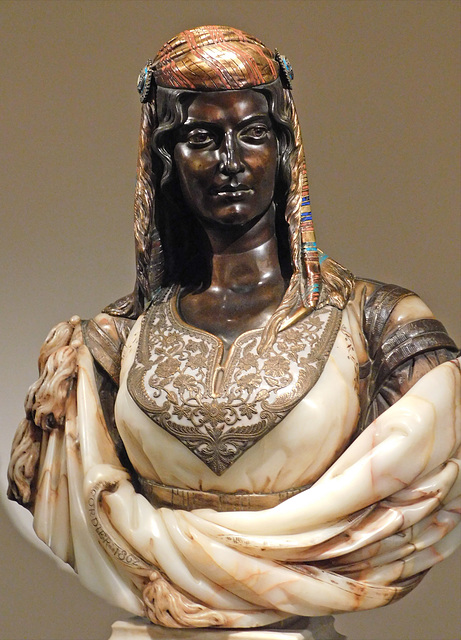 Detail of the Jewish Woman of Algiers by Cordier in the Metropolitan Museum of Art, March 2022