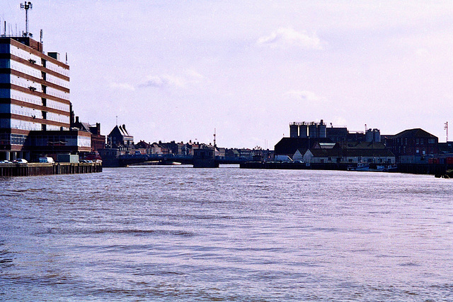 River Yare looking south towards Haven Bridge (Scan from October 1998)